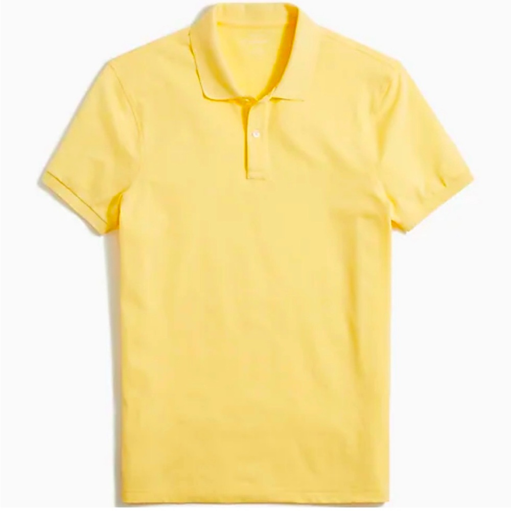 J. Crew - Men’s Vintage Piqué Short Sleeve Polo Shirt in Sunny Lemon Yellow